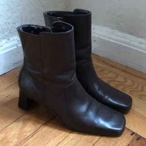 Talbots brown retro booties